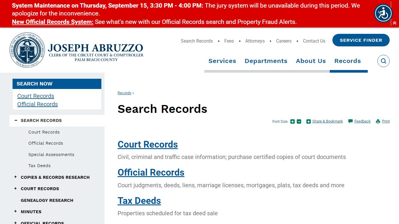 Palm Beach County Official Court Records