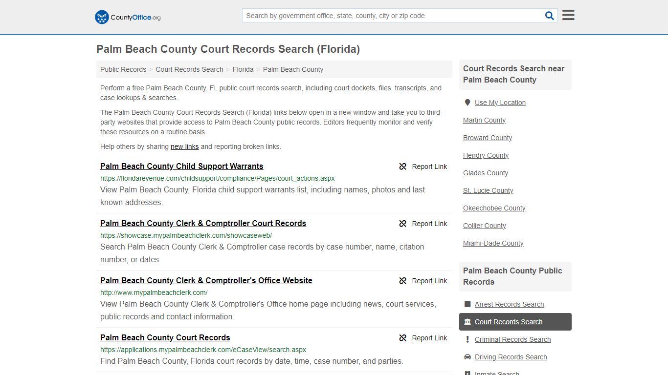 Palm Beach County Official Court Records